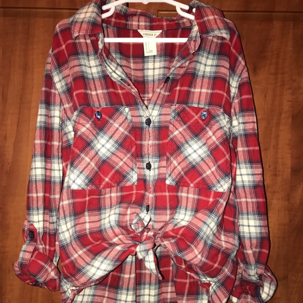 Red flannel button down shirt - Picture 5 of 5